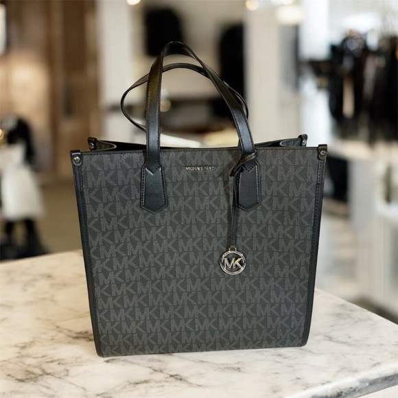 Michael Kors Gray and Black Signature Tote - Picture 1 of 4